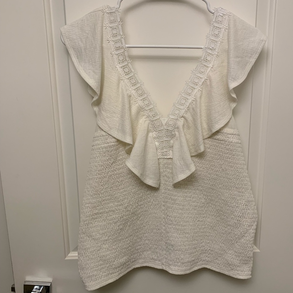 NWOT Sparkly Ruffle Tank